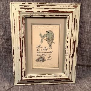 Shabby cottagecore framed bird quote print 8x10